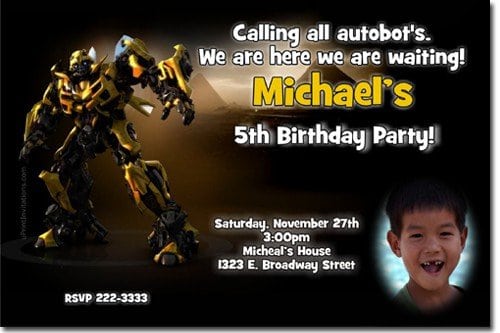 Transformers Birthday Invitations Printable Free 5