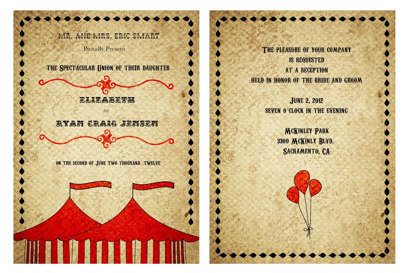 Vintage Circus Invitation Template Free