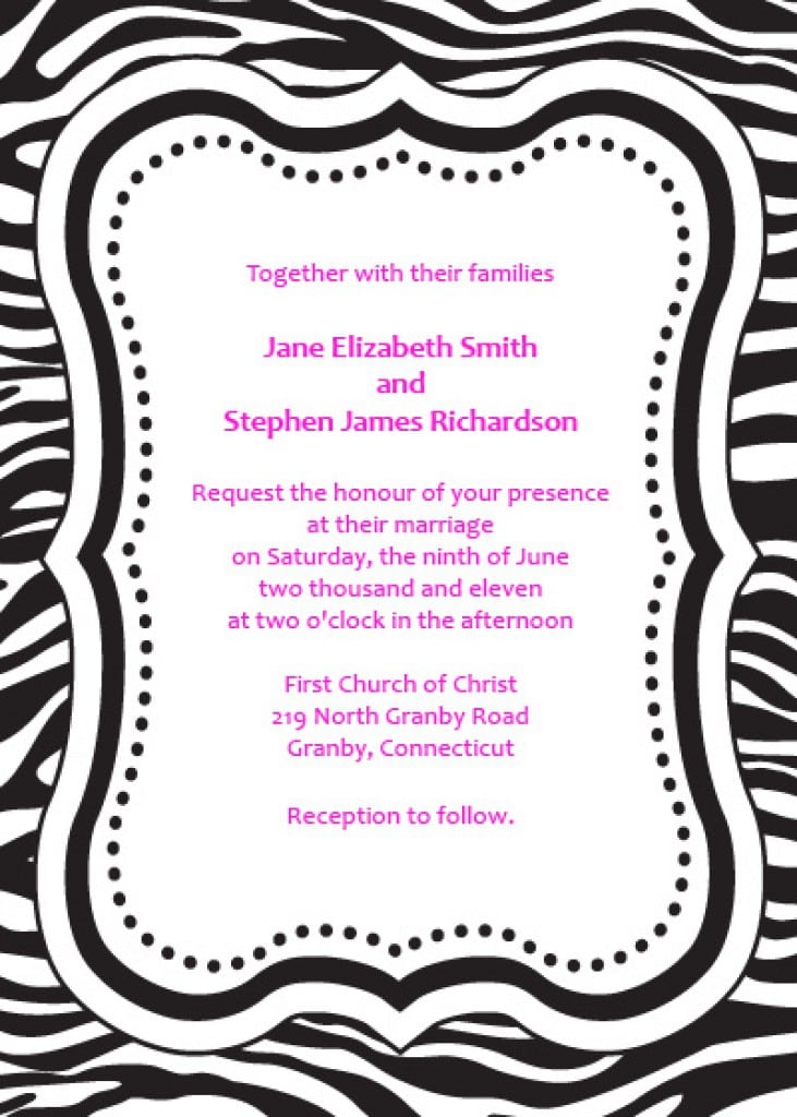 Zebra Print Invitations Free