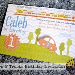 1st Birthday Party Invitation Templates Cars Trucks