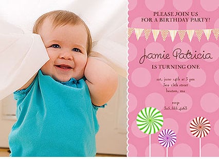 1st Birthday Party Invitations Girl Template