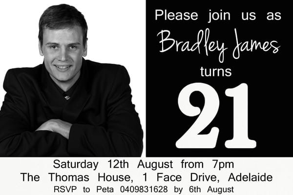 21st Invitation Templates Australia