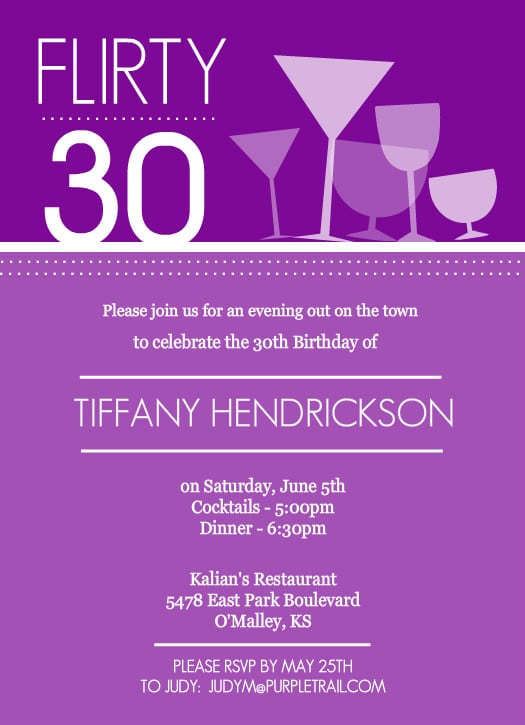 30th Birthday Invitation Templates Free