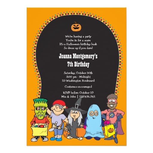 39;s Halloween Birthday Invitations
