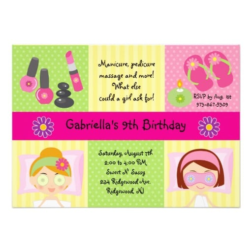 39;s Spa Party Invitations