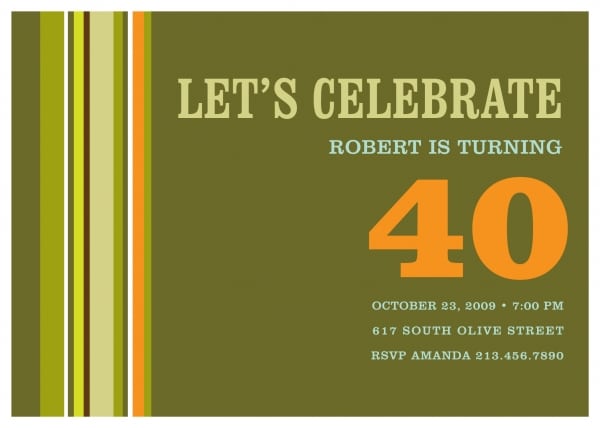 40th Birthday Invitation Templates