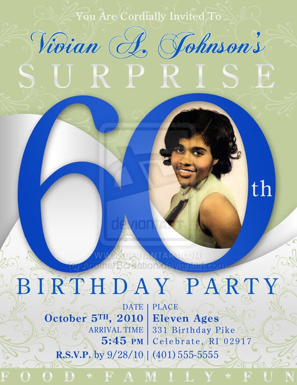 60th Birthday Invites Templates Free