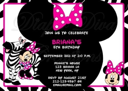 Minnie Mouse Party Invitation Wording