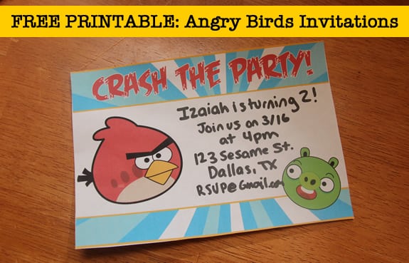 Angry Birds Birthday Party Invitations Templates