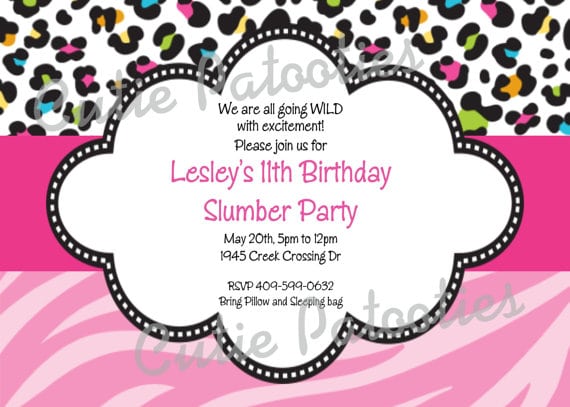 Animal Print Birthday Invitations Free Printable