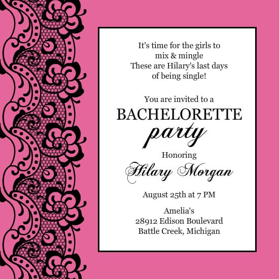 Bachelorette Invitation Ideas