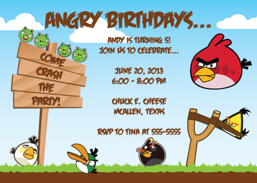 Birthday Invitations Angry Birds