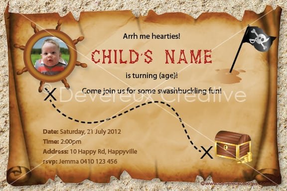 Birthday Pirate Invite Templates