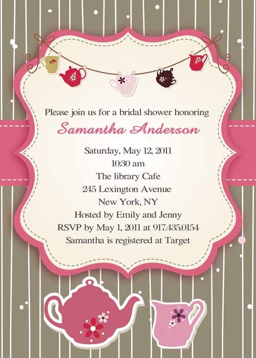 Bridal Tea Invitations Cheap