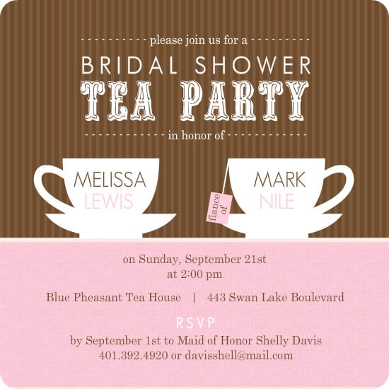 Bridal Tea Invitations Designs