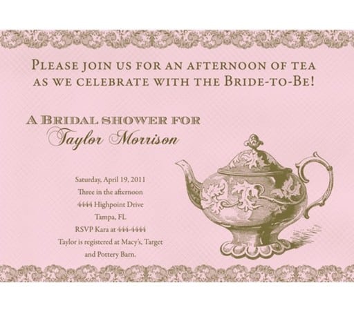 Bridal Tea Party Invitations