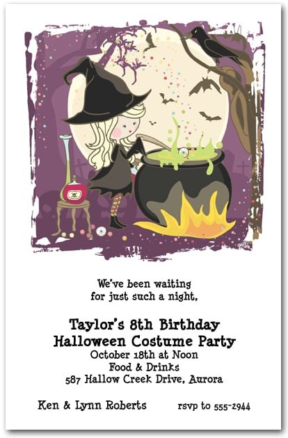 Childrens Halloween Birthday Invitations
