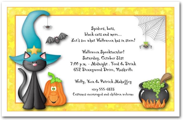 Childrens Halloween Birthday Party Invitations