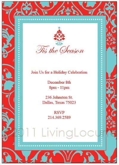 Christmas Party Invitations Templates Free Printables