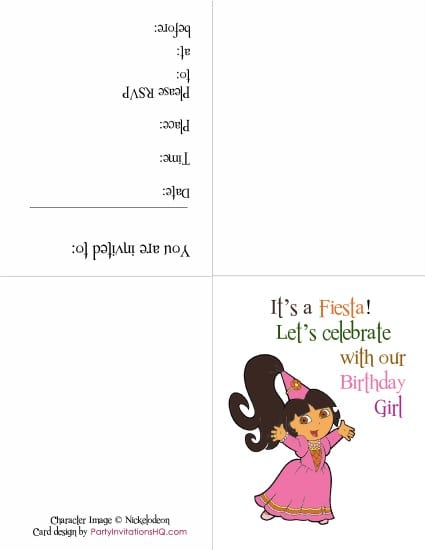 Dora Invitations Printables For Free