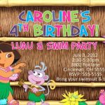 Dora Luau Party Invitation Template