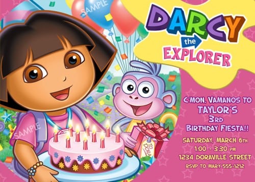 Dora The Explorer Birthday Party Invitations