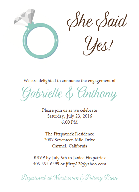 Engagement Invitations Templates Uk
