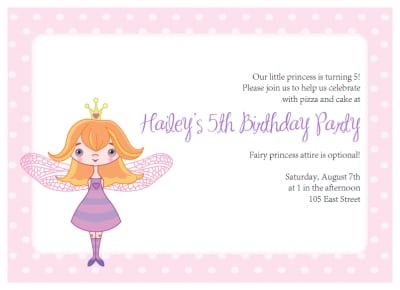 Fairy Princess Invitations Free Printable