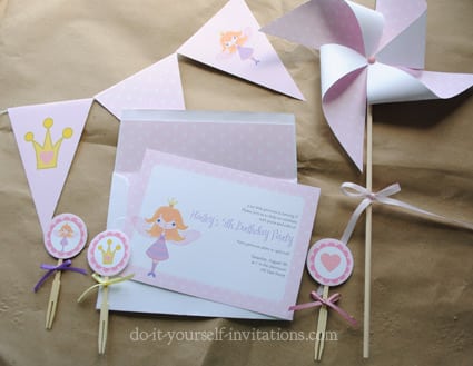 Fairy Princess Party Invitations Printable