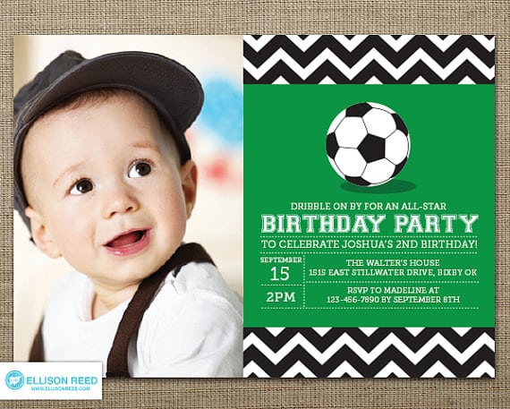 First Birthday Invitations Soccer