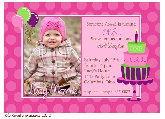 First Birthday Party Invitations For Girls