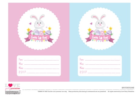 Free Easter Egg Hunt Party Invitations