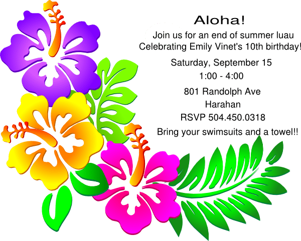Free Luau Invitations Online