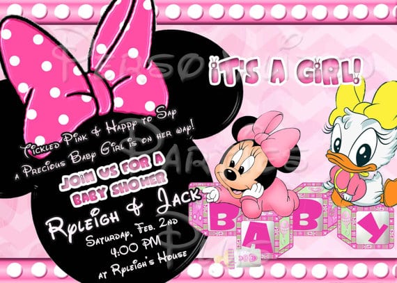 Free Minnie Mouse Baby Shower Invitations Printables