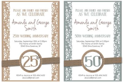 Free Printable Anniversary Invitations