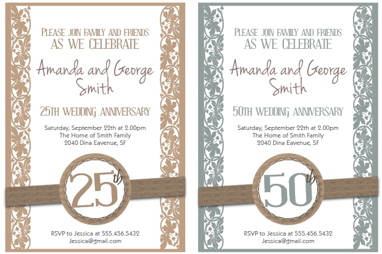 Anniversary Party Invitations Free Printable