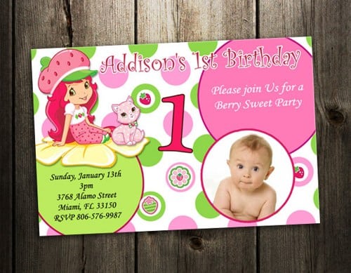 Free Printable Strawberry Shortcake Baby Shower Invitations