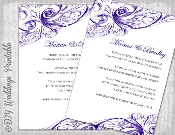 Free Printable Wedding Invitations Templates For Word