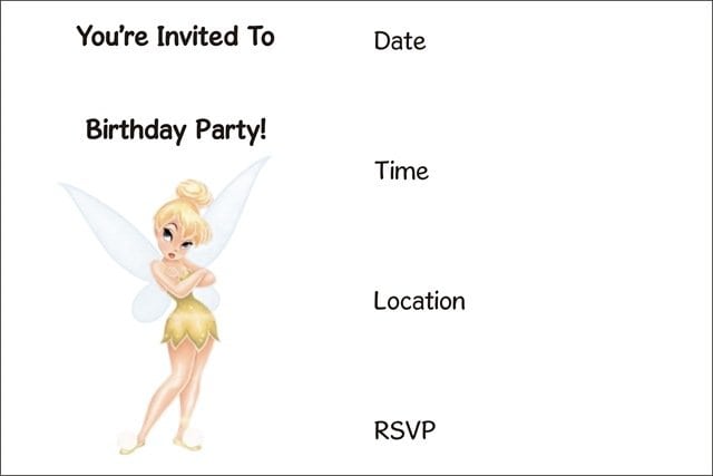 Free Tinkerbell Party Invitation Templates