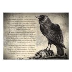 Free Vintage Raven Halloween Invitation Templates