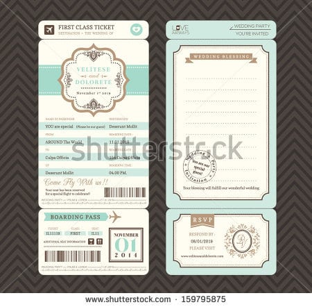 Free Vintage Style Wedding Invitation Templates