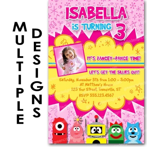 Gabba Gabba Birthday Invitations
