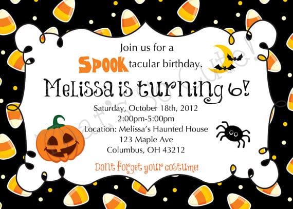 Halloween Birthday Invitations Templates