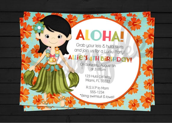 Hawaiian Luau Invitations Template