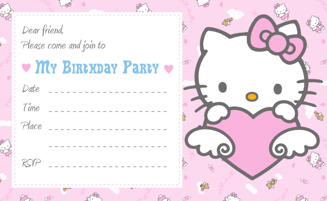 Hello Kitty Free Birthday Invitations