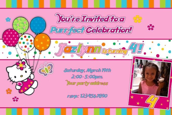 Hello Kitty Free Invitations Templates