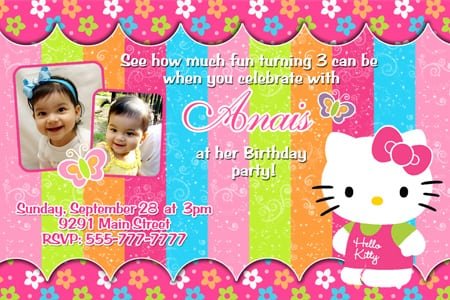 Invitation Birthday Hello Kitty