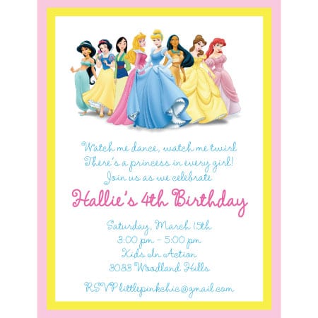 Invitation Template Disney Princess