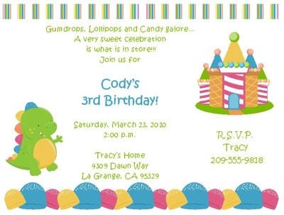 Invitation To Boys Birthday Party