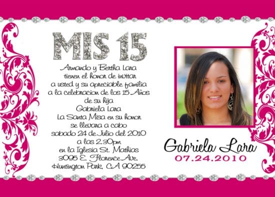 Invitations For 15 In Spanish